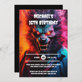 Werevargs varg man halloween Costume party vuxnas Inbjudningar