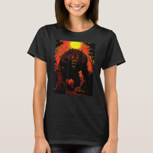 Werevargs Vintage Cinema Night Måne Forest T Shirt