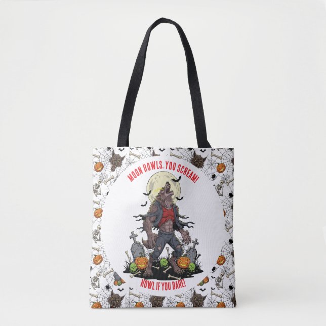 🐺 WerevarHalloween Tote Bag 🎃 💀 Tygkasse (Framsida)