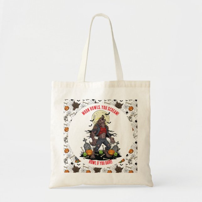 🐺 WerevarHalloween Tote Bag 🎃 💀 Tygkasse (Framsidan)