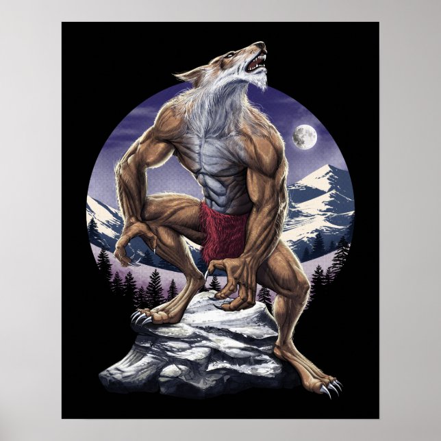 Werevarm Full Moon Howling Poster (Framsidan)
