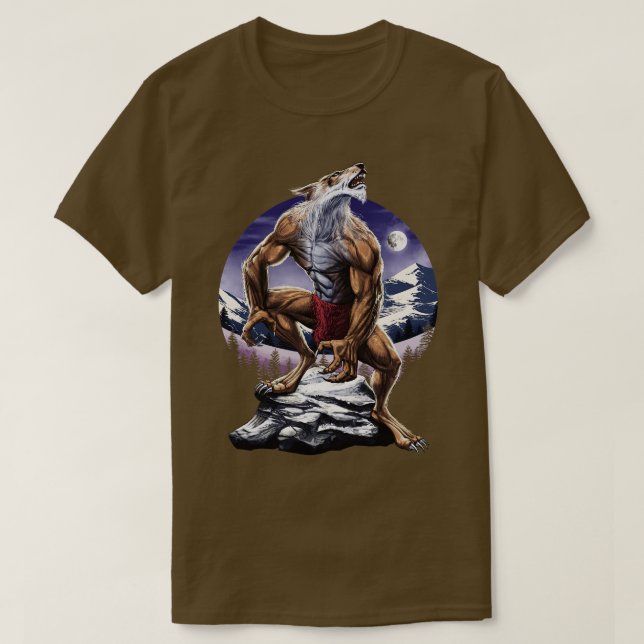 Werevarm Full Moon Howling T Shirt (Design framsida)