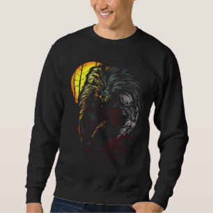 Werevarulv Full Moon Lycan Mythology Easy Hallowee Lång Ärmad Tröja