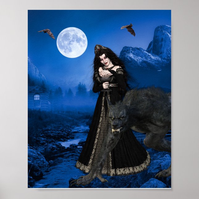 Werevarv Vampire Enchantress Halloween Ful Moom Poster (Framsidan)