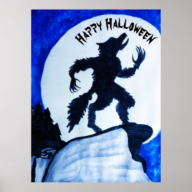 WEREWOLF HAPPY HALLOWEEN POSTER (Framsidan)