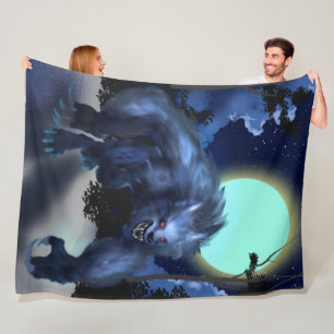 Werewolf i månsken fleecefilt