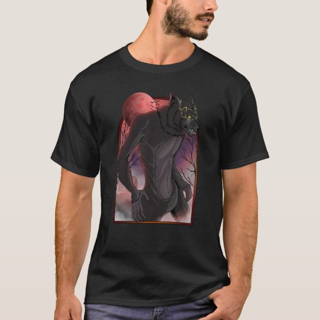 Werewolf Mythical Creature Wolfman Cryptid Folklor T Shirt (Framsida)