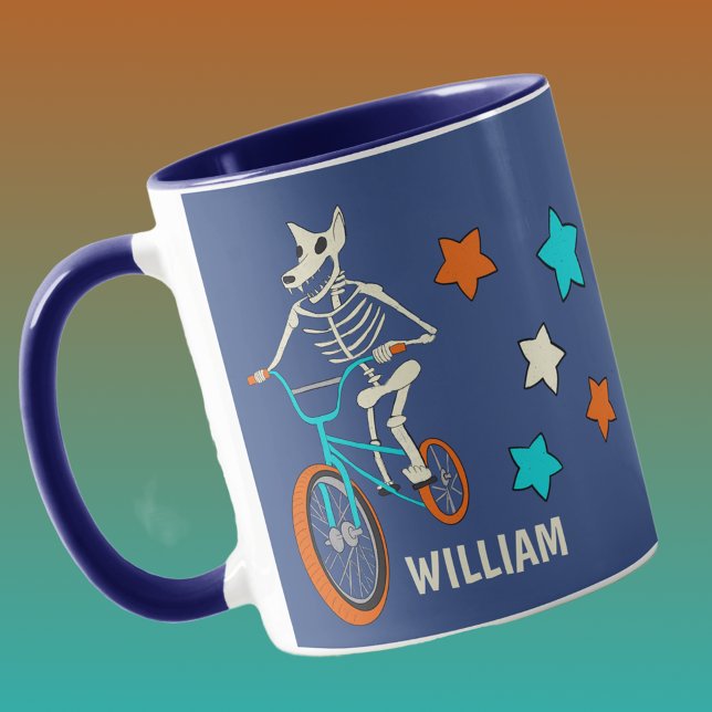 Werewolf Skeleton on a BMX Bike Personalized Mugg (Skapare uppladdad)