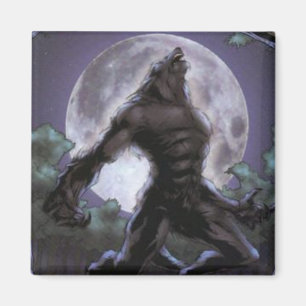Werewolf som tjuter på månen magnet