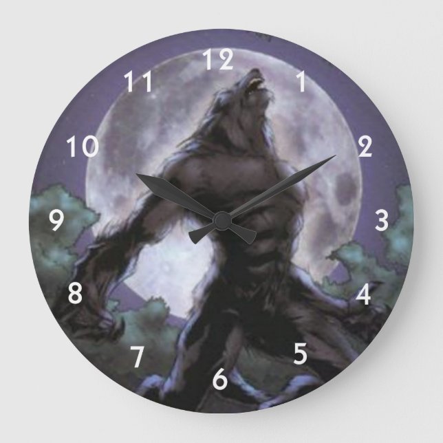 Werewolf som tjuter på månen stor klocka (Framsida)
