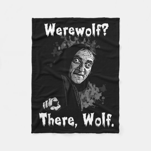 Werewolf_ There, Wolf. Funny Abby Normal Retro Com Fleecefilt (Framsidan)