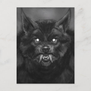 Werewolfansiktevykort Vykort