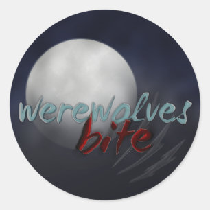 "Werewolves Bita"-dekal lakan Runt Klistermärke