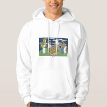 Werewolves Having Pizza Men's Hoodie