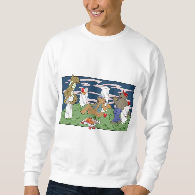 Werewolves Having Pizza Men's Sweatshirt (Framsida)