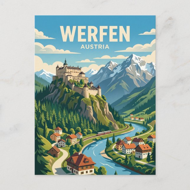 Werfen Österrike Vykort (Framsida)