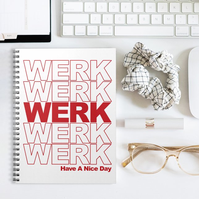 WERK Red Typography Anteckningsbok (Skapare uppladdad)