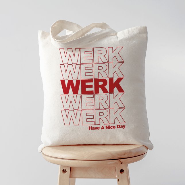 Werk Red Typography Tygkasse (Skapare uppladdad)