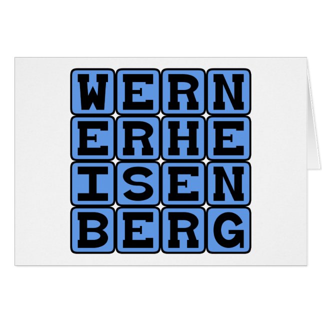 Werner Heisenberg, osäkerhetsprincipen Hälsningskort (Framsidan Horizontal)