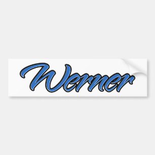 Werner Namn blue Aufkleber Sticker Autoaufkleber Bildekal
