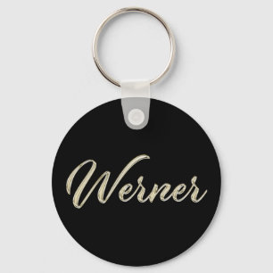 Werner Namn whitegold Button Schlüsselanhänger Nyckelring