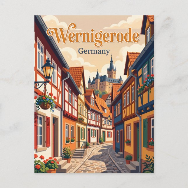 Wernigerode, Tyskland, gränd Tyskland Vykort (Framsida)
