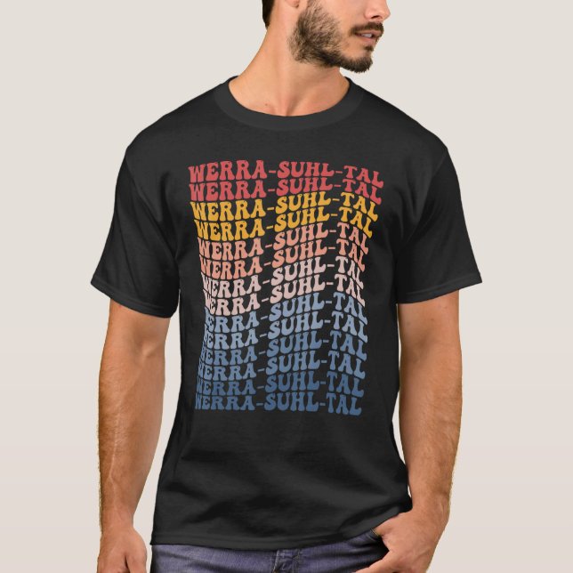 Werra-Suhl-Tal City Groovy Retro T Shirt (Framsida)
