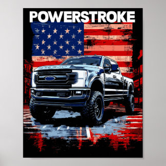 Werstroke Enkelhytt Lastbil Amerikansk Flagga Ny K Poster