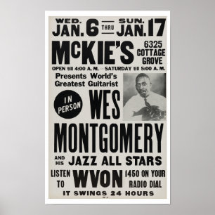 Wes Montgomery på McKies Jazz Vintage Poster