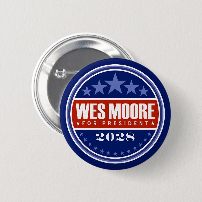 Wes Moore för president 2028 Knapp (Framsida & baksida)