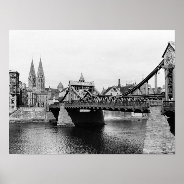 Weser Bridge, Bremen, 1910 Poster (Framsidan)