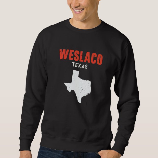Weslaco Texas USA State America Travel Texan Lång Ärmad Tröja (Framsida)