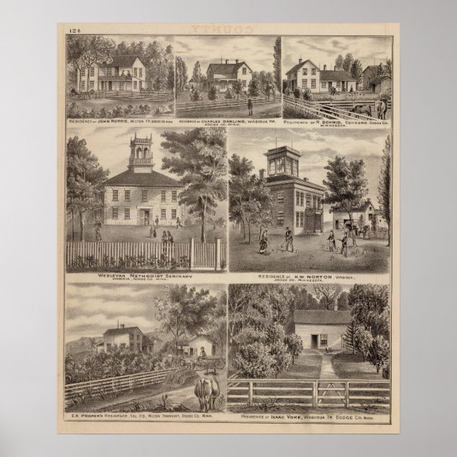 Wesleyan Methodist Seminary, Wasioja, Minnesota Poster (Framsidan)