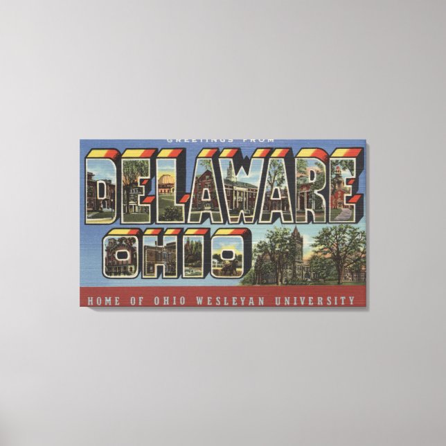 Wesleyan Universiteten - Scenes i stora Brev Canvastryck (Framsida)