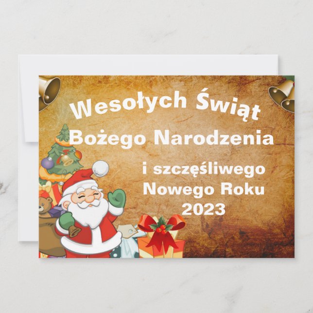 Wesołych świąt Bożego Narodzenia-kort på polska Meddelande (Framsida)