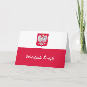Wesołych Świąt Flaga Polski - Polska Flagga Helgkort