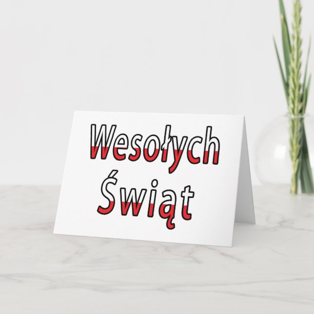 Wesolych Swiat Flagga Helgkort (Framsida)