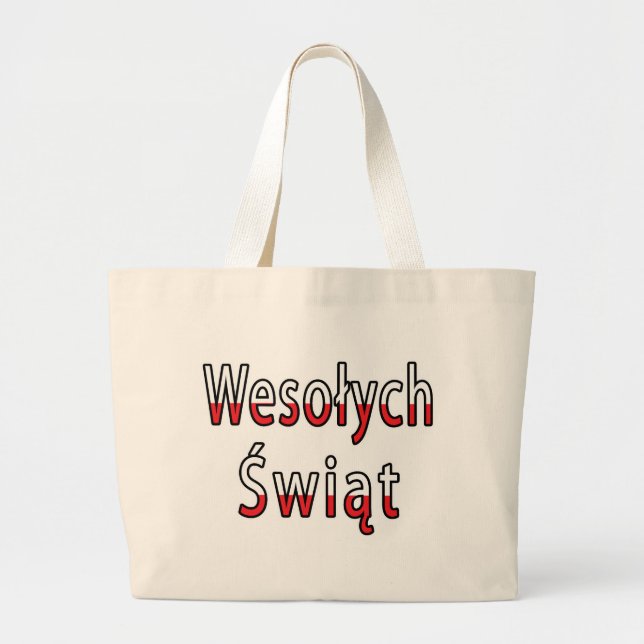 Wesolych Swiat Flagga Jumbo Tygkasse (Framsidan)
