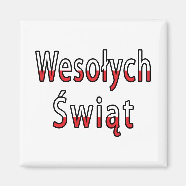 Wesolych Swiat Flagga Magnet (Framsidan)