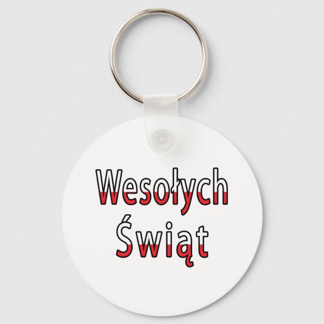 Wesolych Swiat Flagga Nyckelring (Framsida)