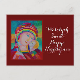Wesołych Świąt God jul Card på polska Vykort