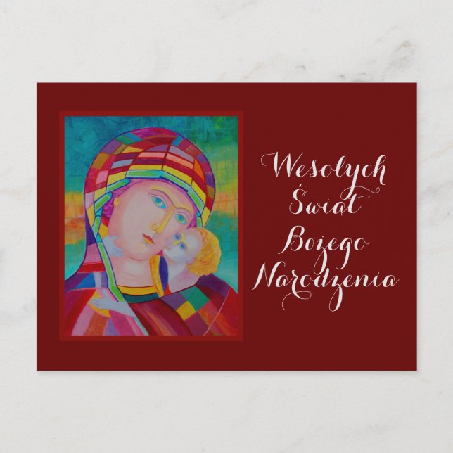 Wesołych Świąt God jul Card på polska Vykort (Framsida)