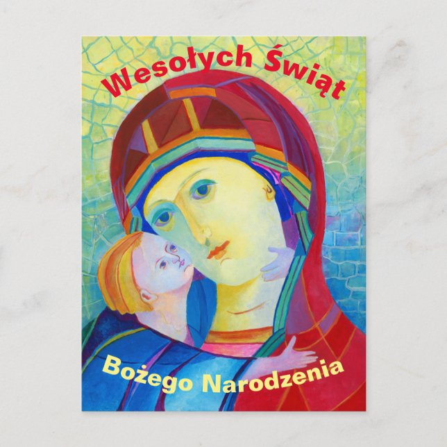 Wesołych Świąt God jul Card på polska Vykort (Framsida)