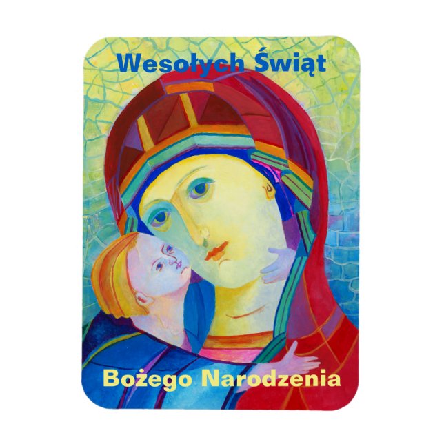 Wesołych Świąt God jul Gift polska Magnet (Vertikal)