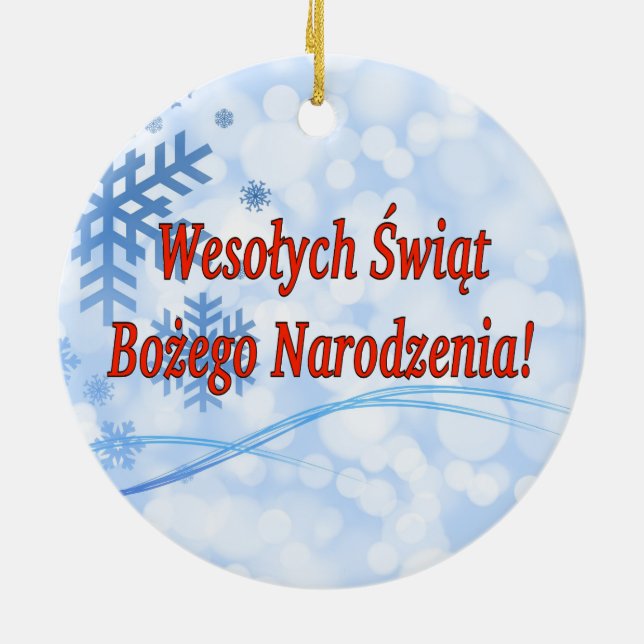 Wesołych Świąt ...! God jul på polska rf Julgransprydnad Keramik (Baksidan)