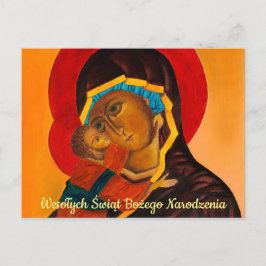 Wesołych Świąt God jul Virgin och Child Vykort