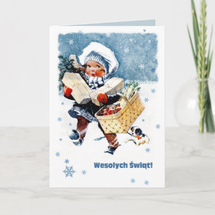 Wesolych Swiat. Julkort på polska Helgkort