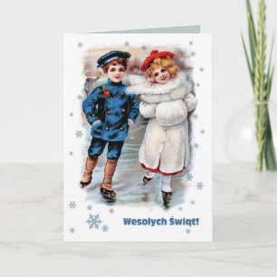 Wesolych Swiat. Julkort på polska Helgkort