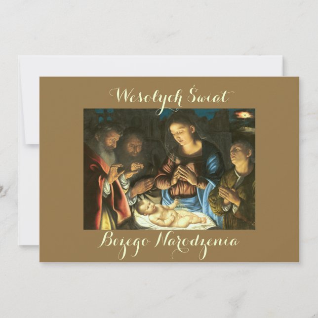 Wesołych świąt-julkort på polska meddelande (Framsida)