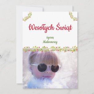 Wesołych Świąt kartka po polsku Polsk jul Julkort